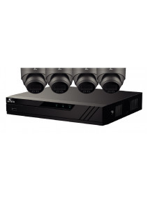 Eagle IP CCTV Kit - 8 Channel 2TB DVR + 4 x 4MP Full-Colour Turret Camera (Grey) CV-8IP-4DOME-2TBG