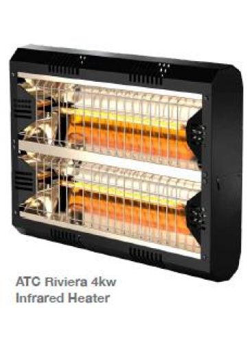 4000W Black Outdoor Quartz Infrared Heater - Riviera RIV400