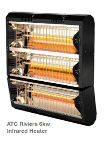6000W Black Outdoor Quartz Infrared Heater - Riviera RIV600