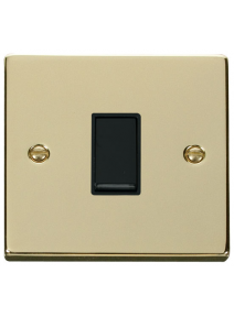 1 Gang 2 Way 10A Polished Brass Plate Switch (VPBR011BK)