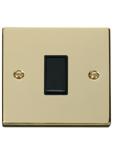 1 Gang 2 Way 10A Polished Brass Plate Switch (VPBR011BK)