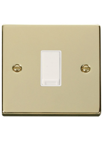 1 Gang 2 Way 10A Polished Brass Plate Switch (VPBR011WH)