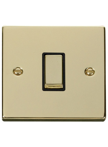 1 Gang 2 Way 10A Polished Brass Plate Switch (VPBR411BK)