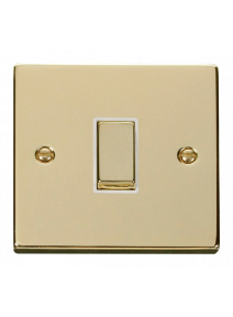 1 Gang 2 Way 10A Polished Brass Plate Switch (VPBR411WH)