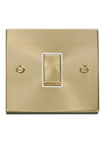 1 Gang 2 Way 10A Satin Brass Plate Switch VPSB411WH
