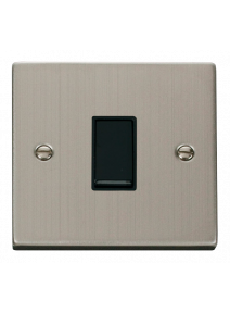 1 Gang 2 Way 10A Stainless Steel Plate Switch VPSS011BK