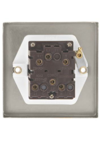10A Georgian Brass Triple Pole Fan Isolator Switch (GCBR020WH)