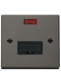 13A Black Nickel Fused Connection Spur Unit (FCU) with Neon (VPBN653BK)