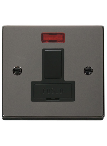 13A Black Nickel Switched Fused Connection Unit (FCU) with Neon (VPBN652BK)