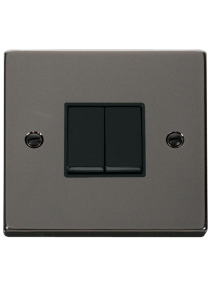 2 Gang 2 Way 10A Black Nickel Plate Switch (VPBN012BK)