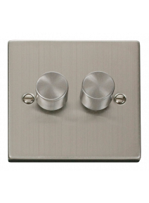 2 Gang 2 Way 400VA Stainless Steel Dimmer Switch VPSS152
