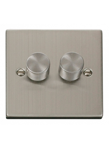 2 Gang 2 Way 400VA Stainless Steel Dimmer Switch VPSS152