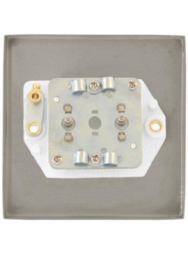 2 Gang Satin Brass Twin Non-Isolated Co-Axial Socket (VPSB066WH)