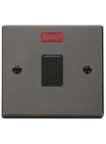 20A Black Nickel Double Pole Switch with Neon (VPBN623BK)