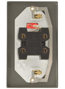 45A 2 Gang Double Pole Satin Brass Switch with Neon VPSB203BK
