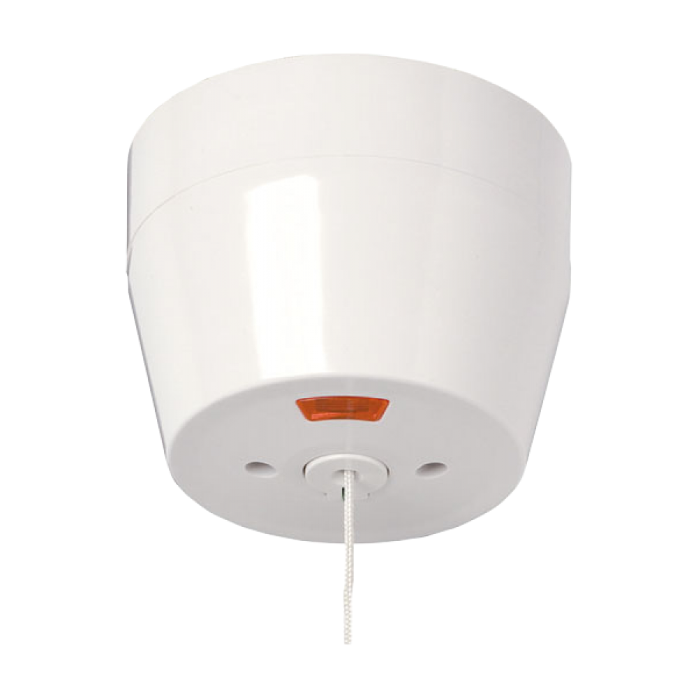 Polar White 50A Double Pole Round Pull Cord Switch with Mechanical On/Off, Neon & Pattress (PRW213)