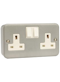 MetalClad 2 Gang 13A Switched Socket (CL036)