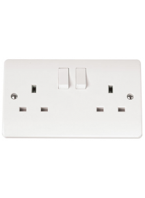 2 Gang Double Pole Switched Clean Earth Socket 13A  CMA037