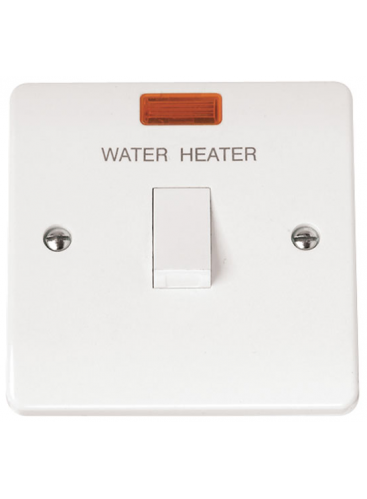 20A Double Pole Water Heater Switch With Flex Outlet &amp; Neon CMA046