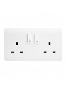 13A White 2 Gang Zigbee Smart Switched Socket Outlet CMA30036