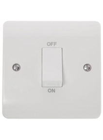 1 Gang Double Pole Cooker Switch With White Rocker 45A (CMA500)