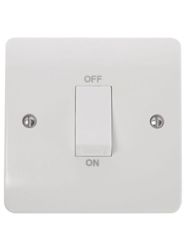 1 Gang Double Pole Cooker Switch With White Rocker 45A (CMA500)