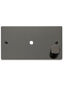 Black Nickel Dimmer Mounting Double Plate 1000W Maximum 1 Gang (VPBN185)