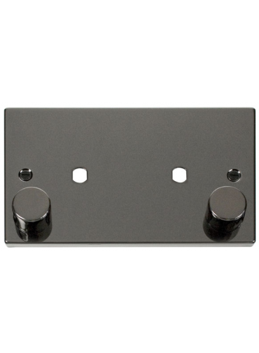 Black Nickel Dimmer Mounting Double Plate 1630W Maximum 2 Gang (VPBN186)