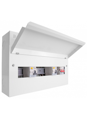 18 Way Elucian Consumer Unit with 100A Mains Switch, 2 x 80A RCD's (6+6 Free Ways) CUEB18MSRCD12