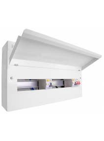 22 Way Elucian Consumer Unit with 100A Mains Switch, 2 x 80A RCD's (8+8 Free Ways) CUEB22MSRCD16