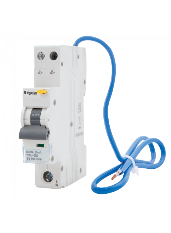 6A Single Pole Type B Curve Residual Current Circuit Breaker (RCBO