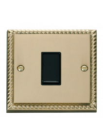 1 Gang Intermediate 10A Georgian Brass Plate Switch (GCBR025BK)