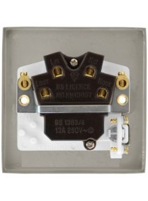 13A Georgian Brass Fused Spur Unit Switched &amp; Flex Outlet (GCBR051WH)