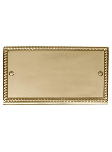 2 Gang Georgian Brass Blank Plate (GCBR061)