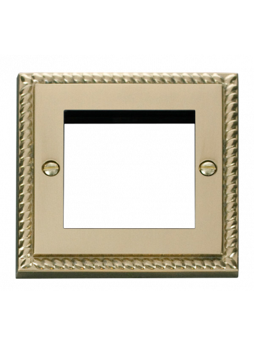 1 Gang Twin Aperture Georgian Brass Grid Plate (GCBR311)