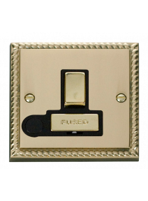 13A Georgian Brass Switched Fused Spur Unit with Flex Out (GCBR551BK)