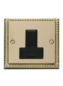 13A Double Pole Georgian Brass Switched Fused Connection Unit (GCBR651BK)