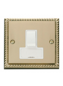 13A Double Pole Georgian Brass Switched Fused Connection Unit (GCBR651WH)