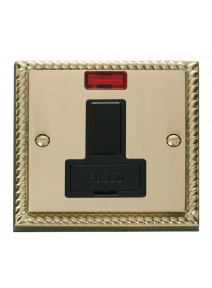 13A Georgian Brass Switched Fused Connection Unit (FCU) with Neon (GCBR652BK)