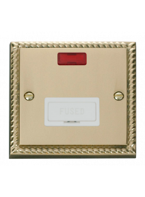 13A Georgian Brass Fused Connection Spur Unit (FCU) with Neon (GCBR653WH)