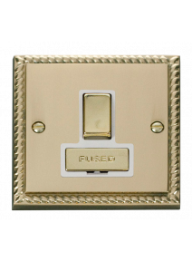 13A Georgian Brass Switched Fused Spur Unit (GCBR751WH)