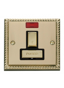 13A Georgian Brass Switched Fused Spur Unit with Neon (GCBR752BK)