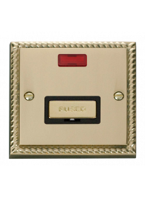 13A Georgian Brass Switched Fused Spur Unit with Neon (GCBR753BK)