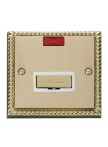 13A Georgian Brass Switched Fused Spur Unit with Neon (GCBR753WH)