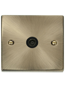 Single Antique Brass Co-Axial Outlet (VPAB065BK)