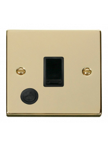 20A Polished Brass Double Pole Switch with Flex Outlet (VPBR022BK)