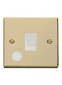 20A Polished Brass Double Pole Switch with Flex Outlet (VPBR022WH)