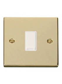 1 Gang Intermediate 10A Polished Brass Plate Switch (VPBR025WH)