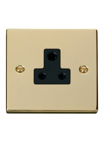 5A Round Pin Polished Brass Socket (VPBR038BK)