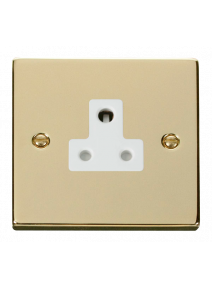 5A Round Pin Polished Brass Socket (VPBR038WH)
